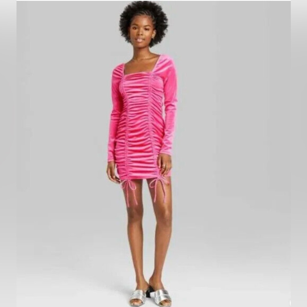 Pink Velvet Dress by Wild Fable W/adjustable length strings!!!!! + free gift